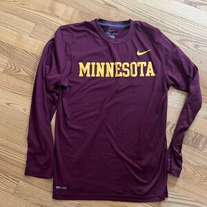 University of Minnesota Nike Dri Fit Longsleeve T-shirt Small S